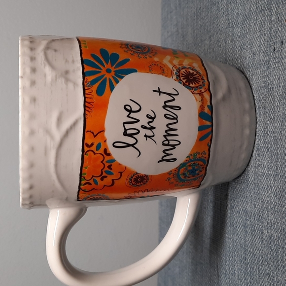 Coffee Tea Cup Mug Love The Moment Floral Inspirational Gift Present Live Today - Picture 3 of 7